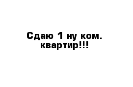 Сдаю 1-ну ком. квартир!!!